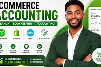 quickbooks cleanup bookkeeping shopify accounting xero ai ecommerce accounting