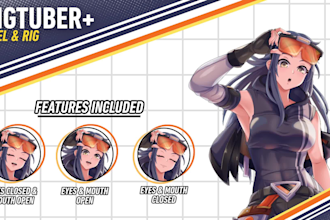 design cute pngtuber plus avatar for streamers