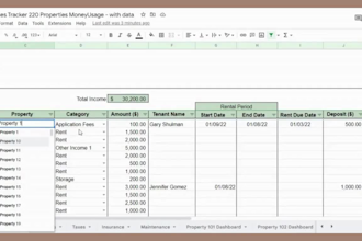 create expense income property rental management spreadsheet in excel and goggle