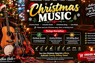 add live country music, acoustic instruments to your christmas song