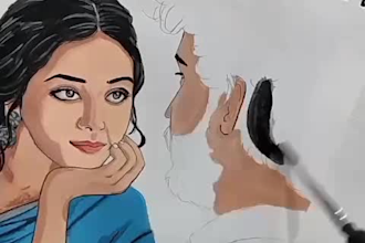 create beautiful custom painting on canvas or paper