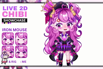 create chibi live2d vtuber model vtuber rigging vtube studio streaming vbridger