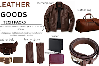 design leather goods for belt tech pack and jacket  design