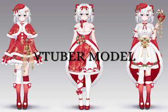 draw and rig 3d vtuber model anime vtuber live2d oc dakimakura vrchat for stream