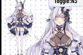 design a custom 2d, 3d vtuber avatar, vtuber rigging lived 2d vtuber commission