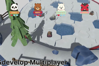 develop advanced 2d game, 3d game, multiplayer game using gdevelop engine