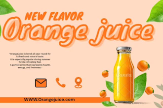 create attractive orange juice ads and social media posts