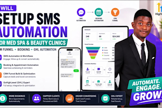 setup SMS automation for med spa CRM funnel beauty clinic automate booking ghl