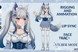 draw anime vtuber model live2d rigging vtuber avatar design in vtube studio