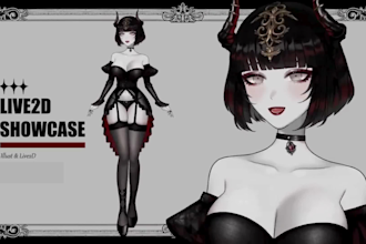 draw and rig male or female v tuber model, live2d rigging v tuber design