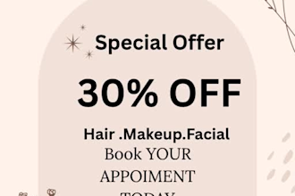 luxury beauty salon flyer, price list, and gift voucher