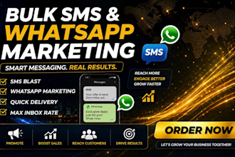 create bulk SMS marketing, SMS blast and bulk whatsapp marketing campaign