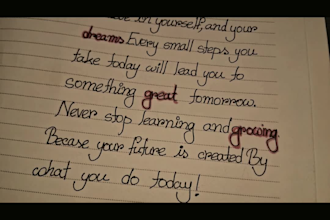 do beautiful handwriting and notes