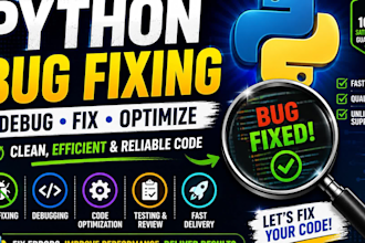 fix bugs, errors and issues in your python code