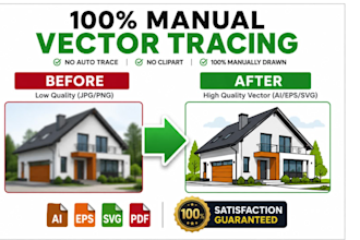 manually vectorize your logo or image into clean vector