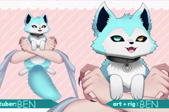 draw and rig cut pet vtuber model, vtuber rigging, vtuber animal model