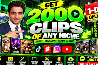 provide 2000 viral clips for your content creation machine