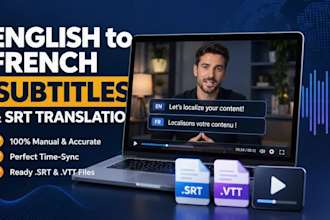 manually translate english to french subtitles and srt files