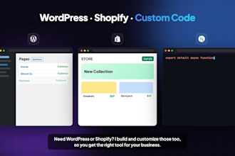 build a custom web app in nextjs, react, wordpress, shopify