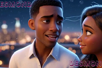 3d pixar style ai animation video, 3d ai proposal video, african folktales