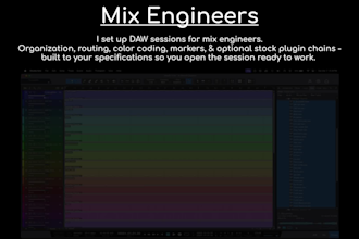 set up mix sessions in ableton, presonus studio one, or fender studio pro