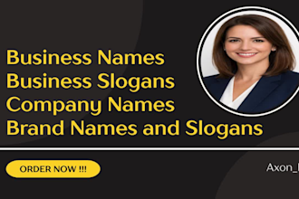 create unique business names, brand names and catchy slogans