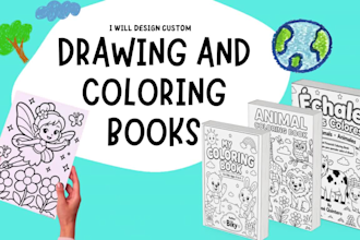design custom coloring books, drawing books, painting books