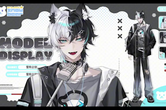 design and rig high quality vtuber model art anime live2d model for vrm studio