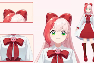 design and rig 2d vtuber model, live2d vtuber rigging, vtuber commission