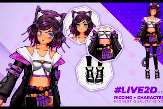 draw and rig 2d vtuber model, 2d vtuber rigging, 3d vtuber character