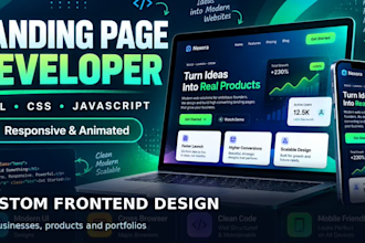 build a modern responsive landing page with HTML CSS javascript