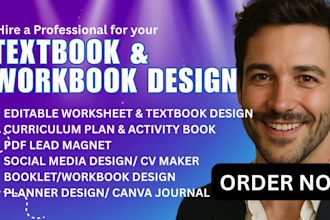 design format textbook curriculum plan workbook worksheet activity book for kids