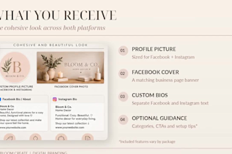 design your facebook and instagram business branding kit