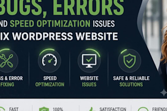 fix wordpress bugs errors and speed optimization issues fix wordpress website