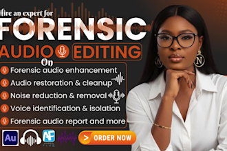 do forensic audio enhancement, editing, cleanup, reporting and metadata analysis