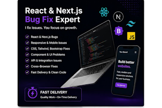 fix react nextjs bugs responsive issues and build modern websites