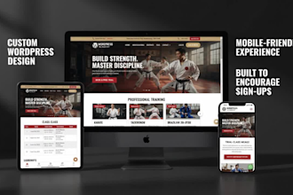 build wordpress martial arts school website, taekwondo website wordpress website