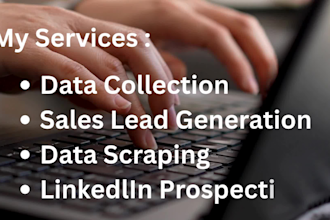 do professional sales lead generation, data collection and linkedin prospecting