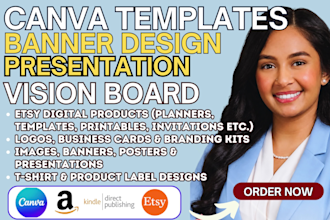 canva templates vision board presentation banner design kdp virtual assistance