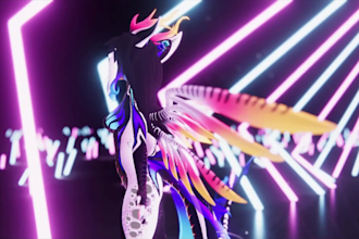 create custom vrchat furry avatar with facial tracking PC quest sfw vrm 3d model
