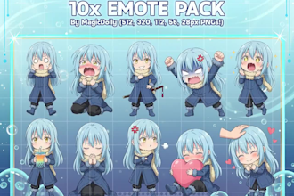 custom reactive cute chibi pngtuber avatar anime pngtuber for veadotube mini