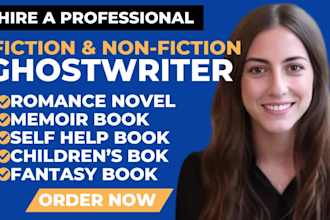 ghostwrite your fiction book, fiction ebook ghostwriting and fiction book writer