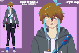 custom live2d vtuber model anime avatar rigging vtube studio ready creator asset
