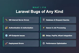 fix bugs and issues in your laravel application