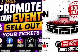 do eventbrite promotion, event marketing, and ticket sales for ur online event