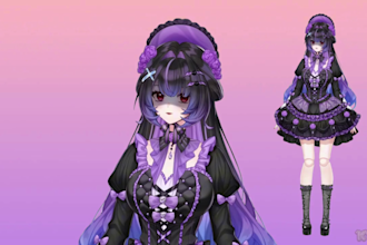 design vtuber model live2d rigging studio vbridger anime vtuber character