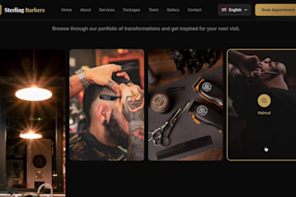 develop a modern barbershop website or salon website