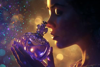 create luxury purple perfume bedroom photos