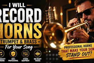 record horn, trumpet, brass, trumpet for your song