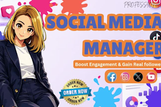 be your expert social media manager and organic growth